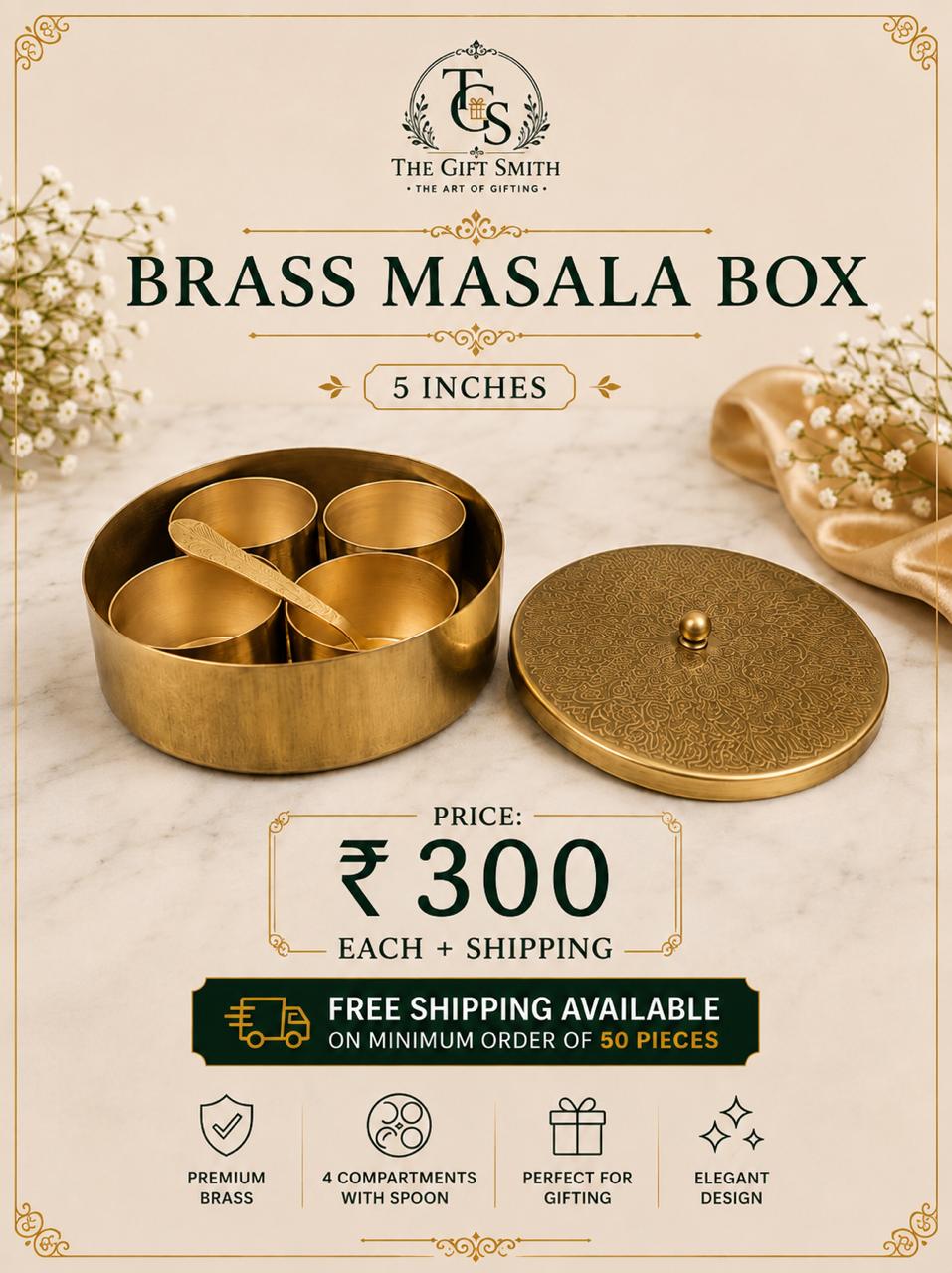 Brass Masala Box (5 Inches)