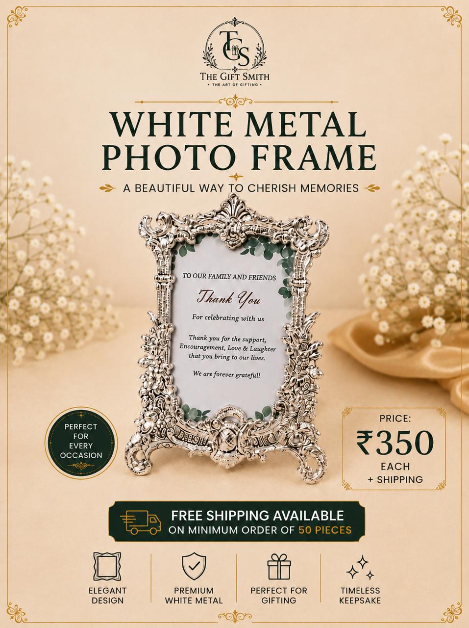 White Metal Photo Frame