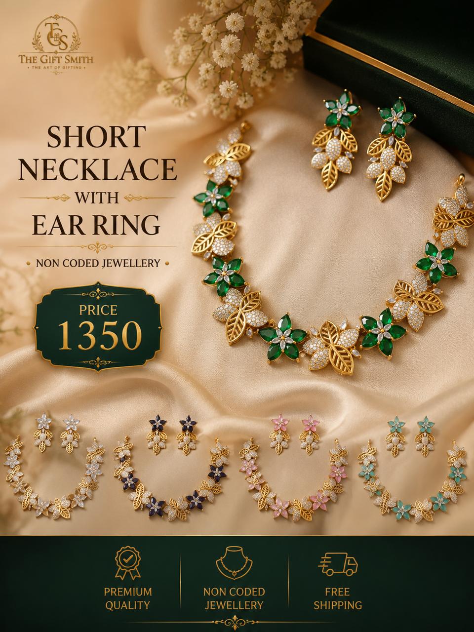 Short Necklace with Ear Ring