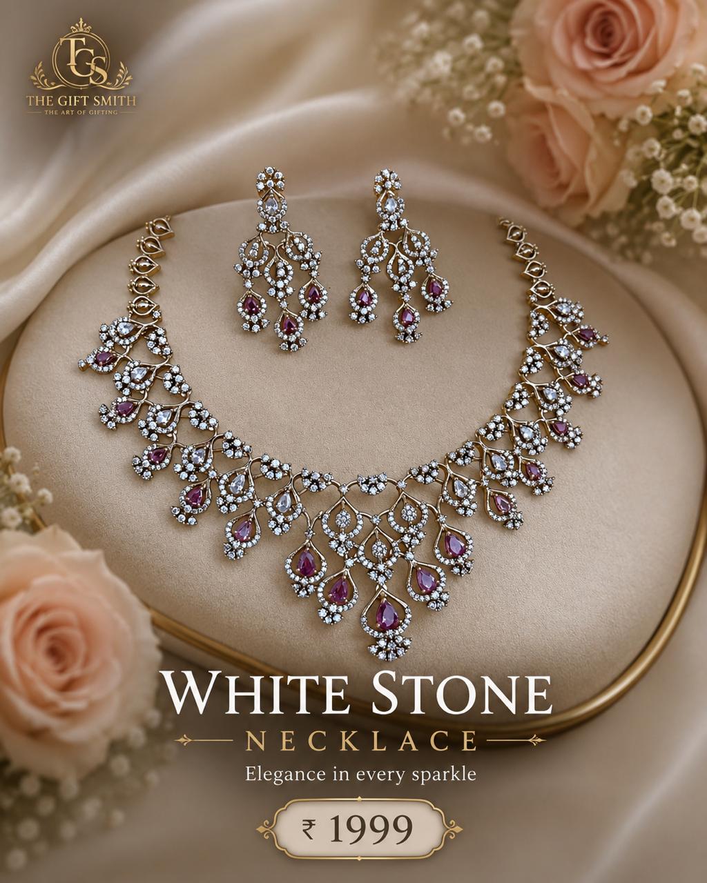 Sparkle White Stone Necklace