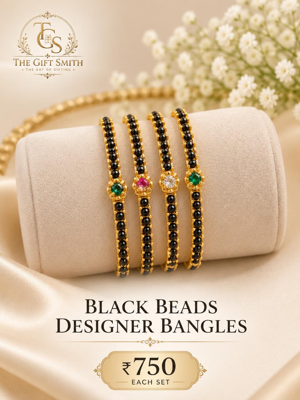 Black Beads Designer Bangles