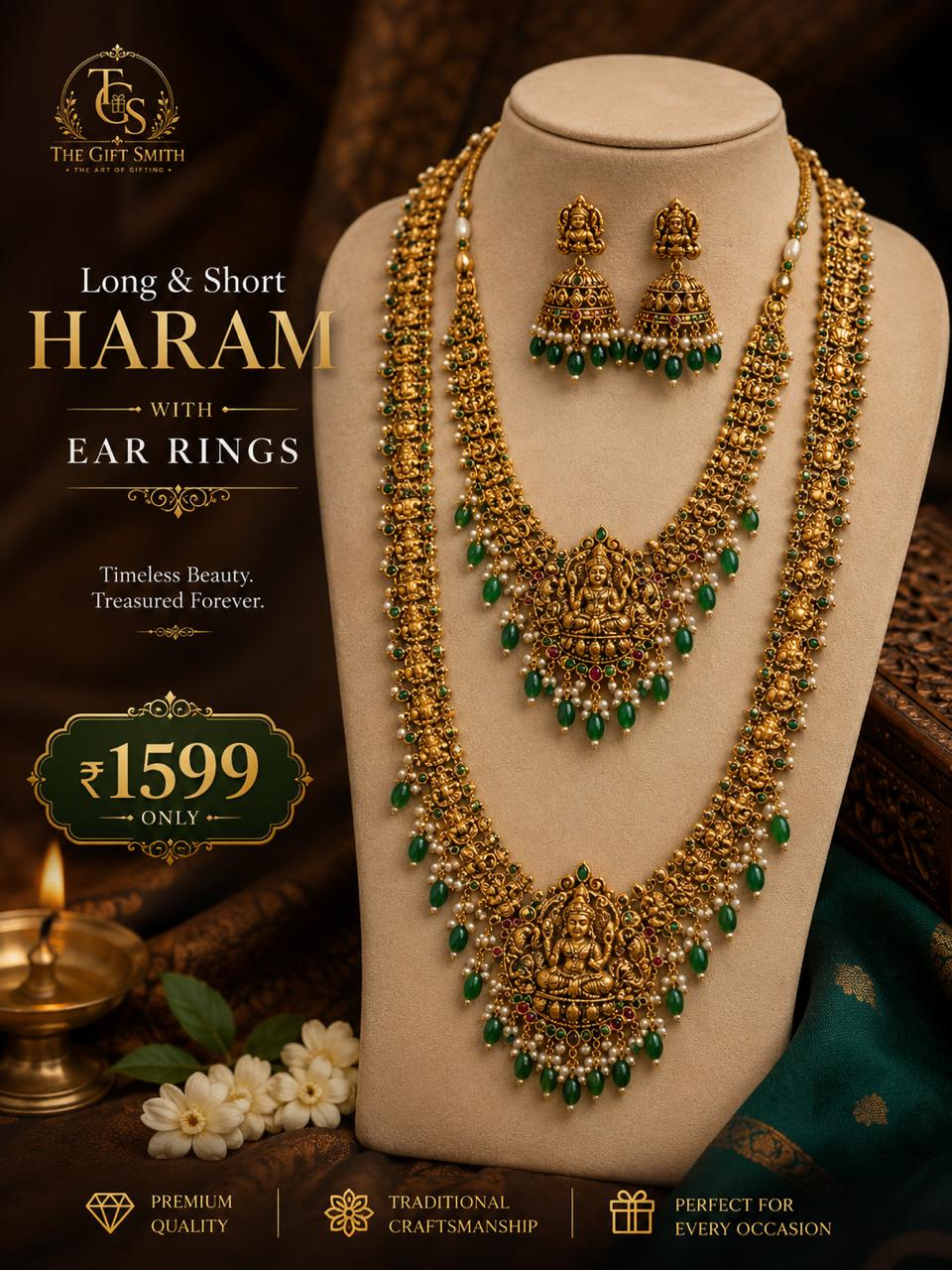 Long & Short Haram With Ear Rings