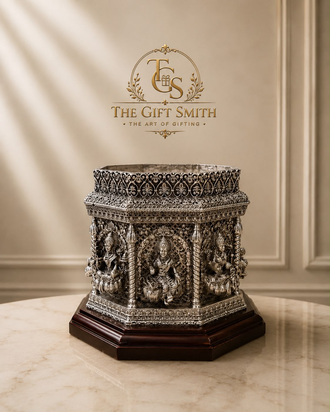 Silver Detailed Temple Box