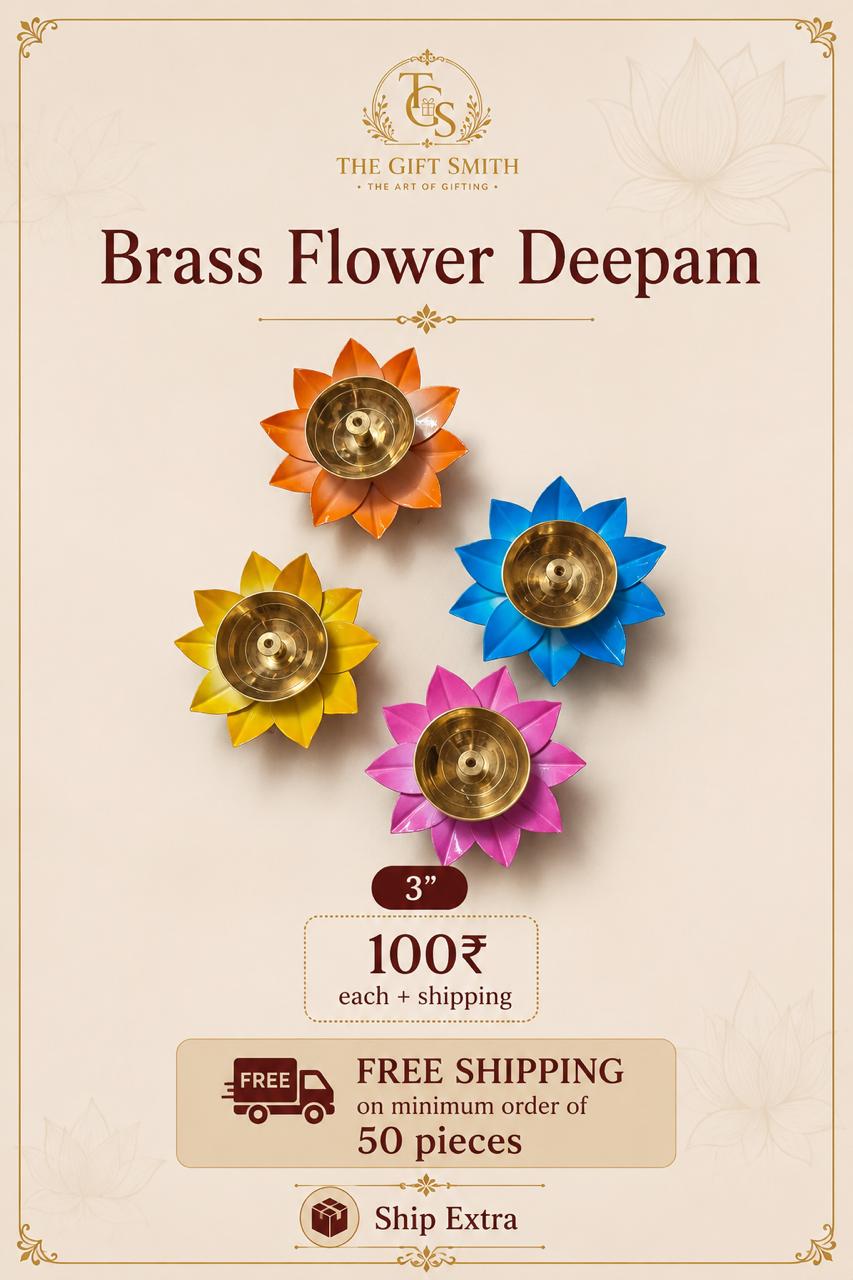 Brass Flower Deepam