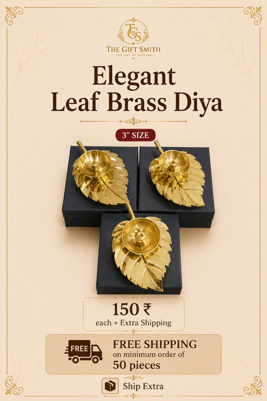 Elegant Leaf Brass Diya