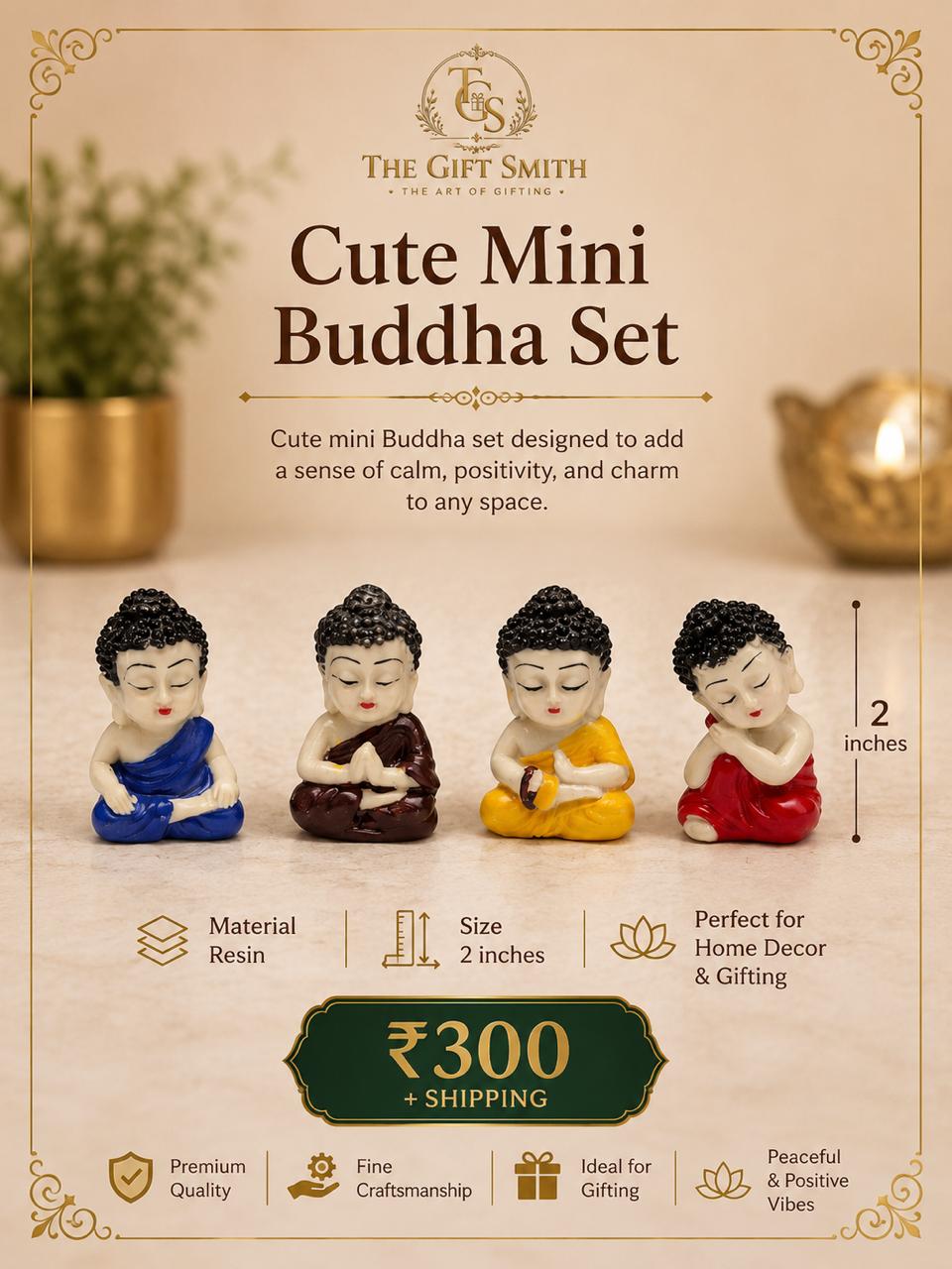 Cute Mini Buddha Set