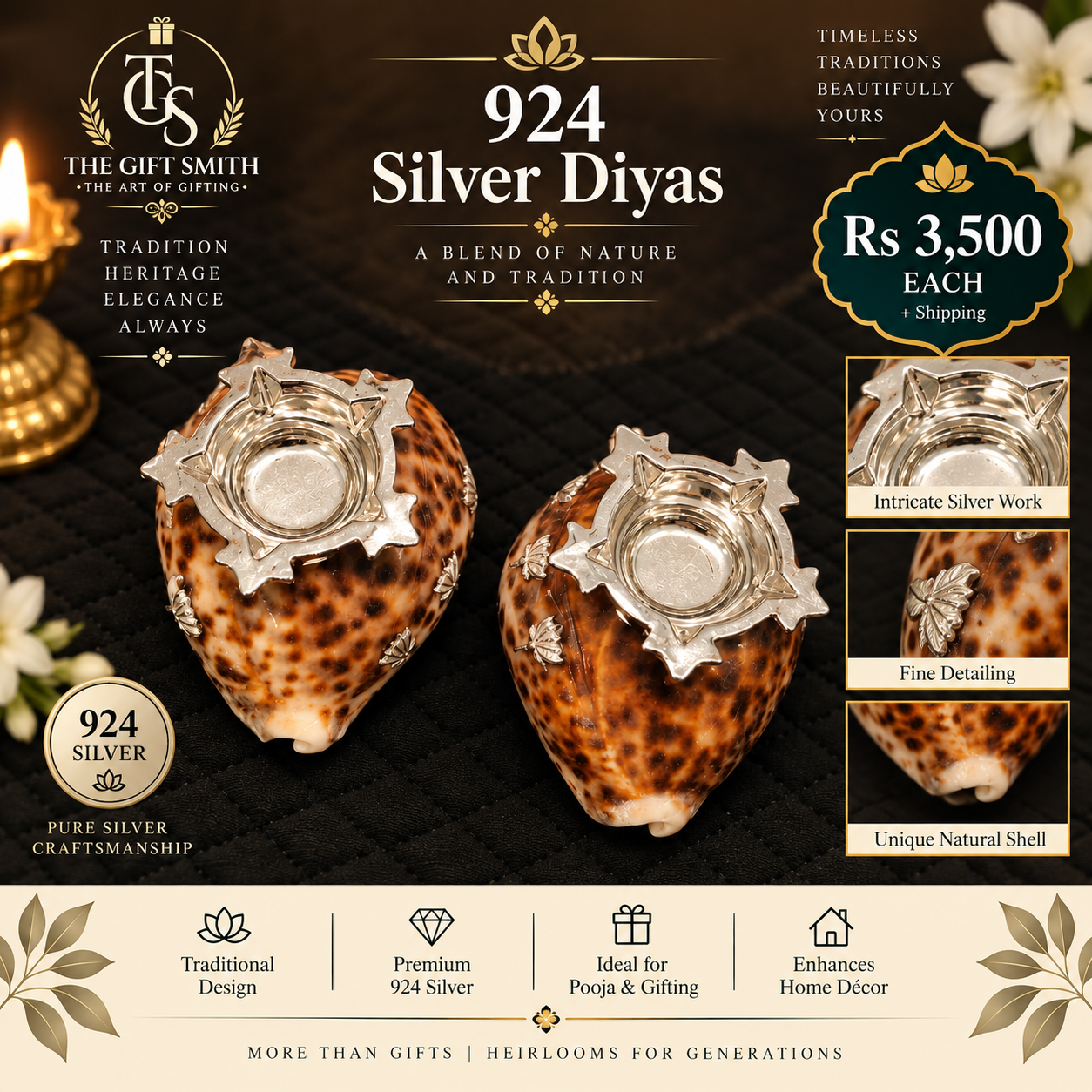 924 Silver Diyas