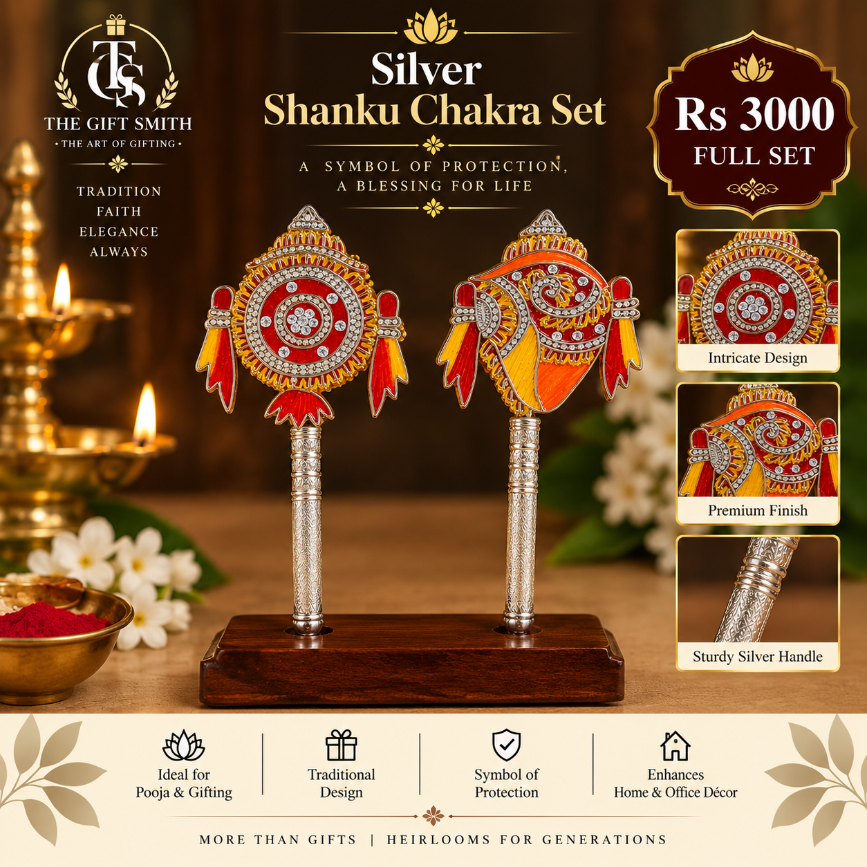 Silver Shanku Chakra Set