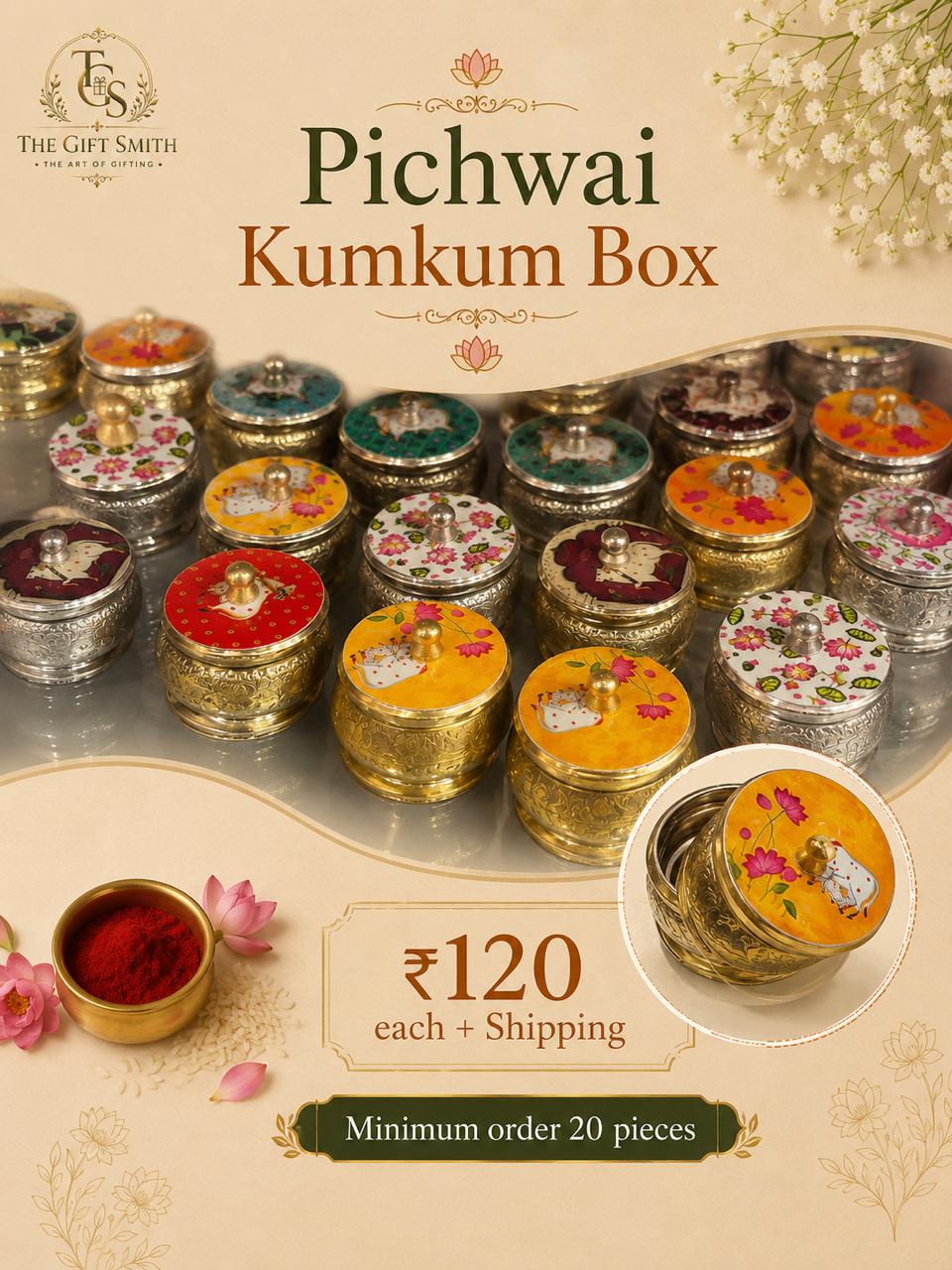 Pichwai Kumkum Box