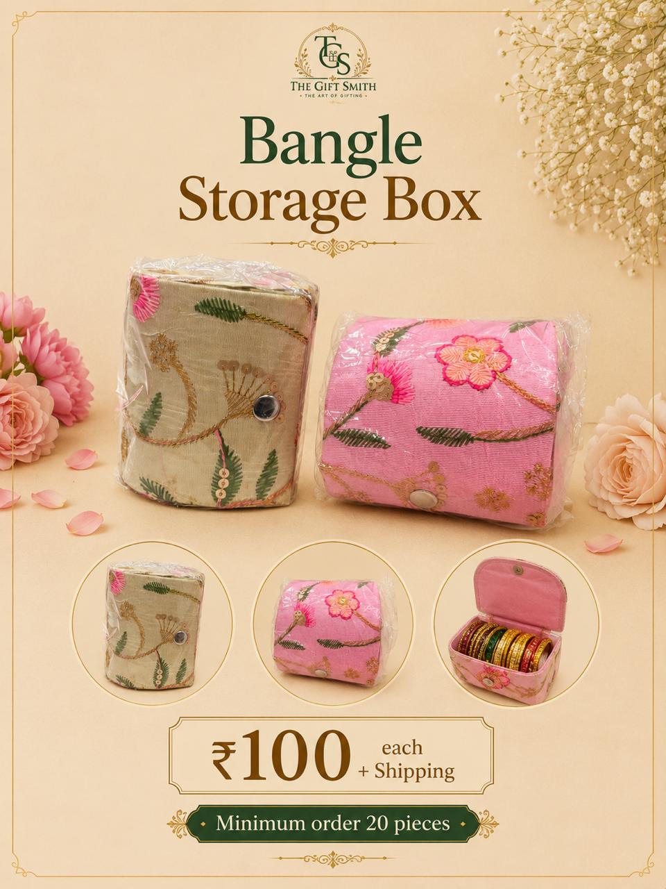 Embroidered Bangle Storage Box
