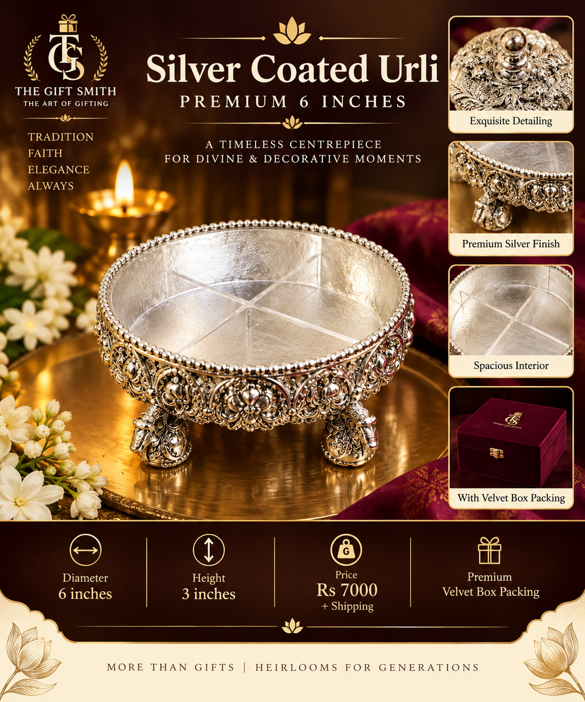 Silver Coated Urli